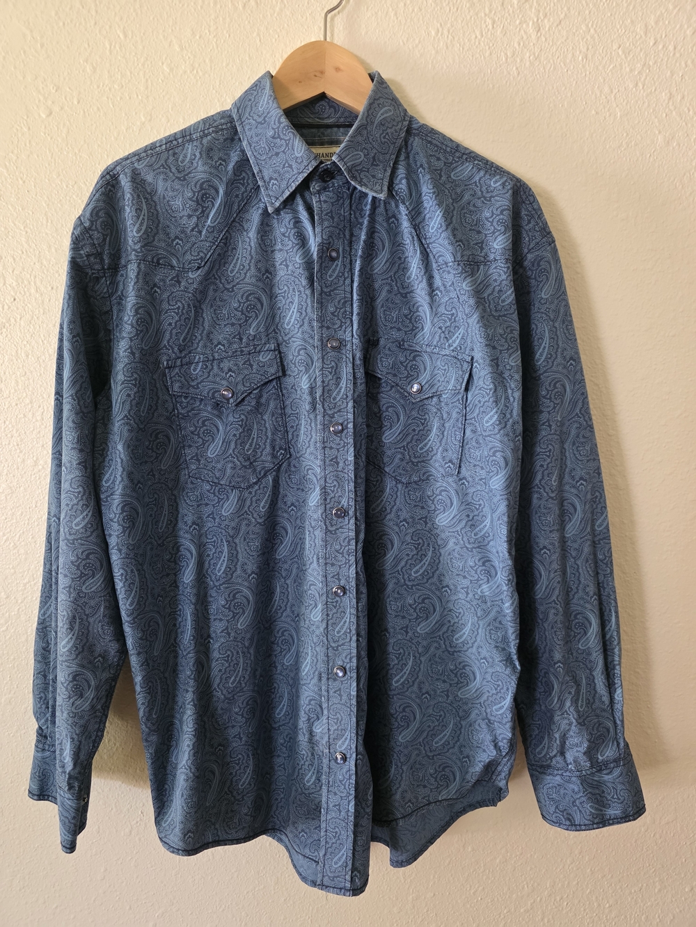 Panhandle Blue Paisley Long-Sleeve Western Shirt